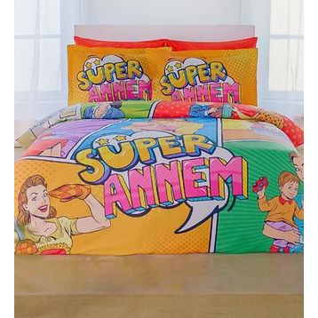 Özdilek Süper Annem Kırmızı Çift Kişilik Nevresim Takımı