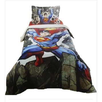 Özdilek Superman Stone Tek Kişilik Mavi Kapitoneli Dört Mevsim Nevresim Takımı