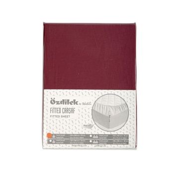 Özdilek Trendy Bordo 100x200 cm Tek Kişilik Fitted Çarşaf