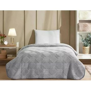 Özdilek Trendy Embos 155x220 cm Art Deco Gri Tek Kişilik Battaniye