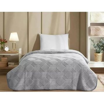 Özdilek Trendy Embos 155x220 cm Art Deco Gri Tek Kişilik Battaniye