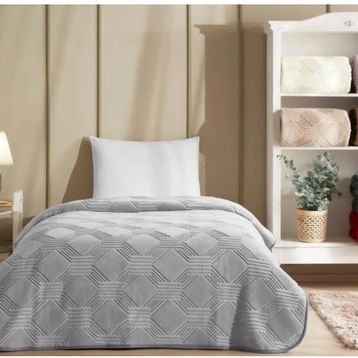 Özdilek Trendy Embos 155x220 cm Art Deco Gri Tek Kişilik Battaniye