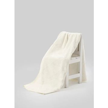 Ozdilek Trendy Embos Tek Kisilik Battaniye (155X220) Art Deco Kemik