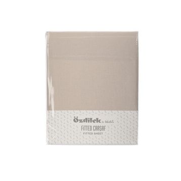 Özdilek Trendy Fitted Ranforce Bej 100x200 cm Tek Kişilik Çarşaf