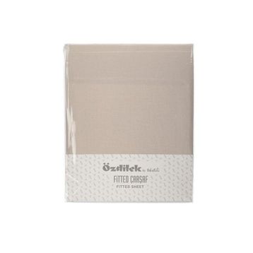 Özdilek Trendy Fitted Ranforce Bej 100x200 cm Tek Kişilik Çarşaf