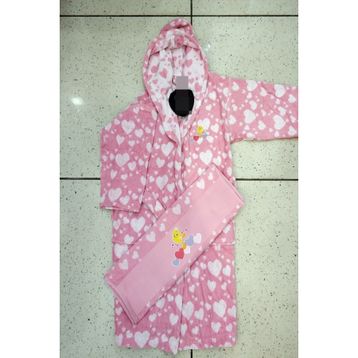 Özdilek Tweety Heart Lisanslı Pembe 3-4 Yaş Bornoz Set