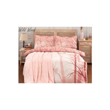 Özdilek Wild Wood Soft Bordo Battaniyeli Çift Kişilik Nevresim