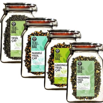 Ozeline 4'lü 125 gr Nane + Yeşil + Limon + Yasemin Yeşil Çay