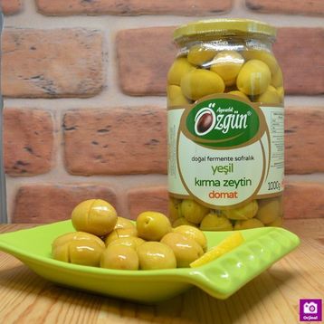 Özgün 1000 gr Yeşil Kırma Domat Zeytin