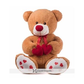 Özgüner Oyuncak Çift Kalp Tutan Ayı 130 cm Peluş Oyuncak