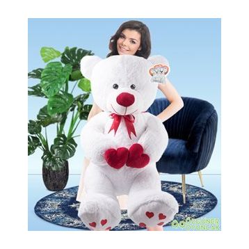 Özgüner Oyuncak Çift Kalp Tutan Ayı 130 cm Peluş Oyuncak
