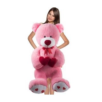 Özgüner Oyuncak Çift Kalp Tutan Ayı 130 cm Peluş Oyuncak