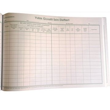 Özkan BM732 0358 40 Yaprak Yıllık Ücretli İzin Defteri