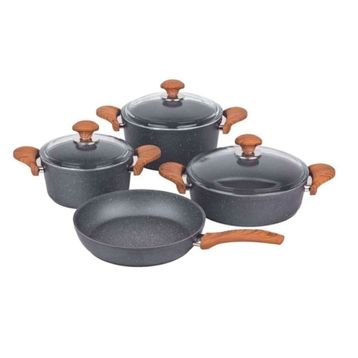 Özkent Granit Güveç 7 Parça Siyah Set