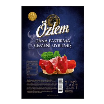 Özlem 100 gr Çemeni Sıyrılmış Dana Pastırma