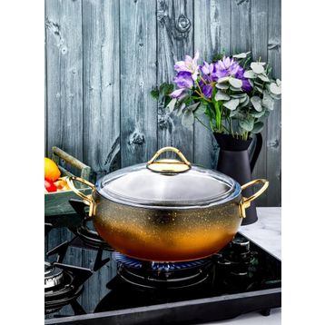 Özlife Rodi Siyah 26 cm Gold Sap Derin Tencere