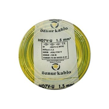Öznur 1.5 mm 100 mt Sarı Yeşil NYA Kablo