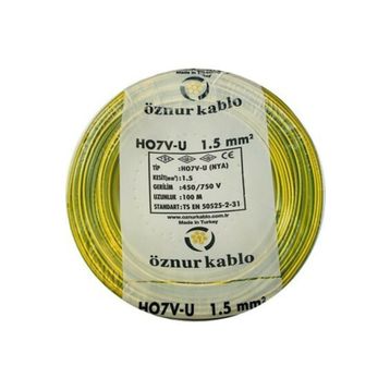 Öznur 1.5 mm 100 mt Sarı Yeşil NYA Kablo