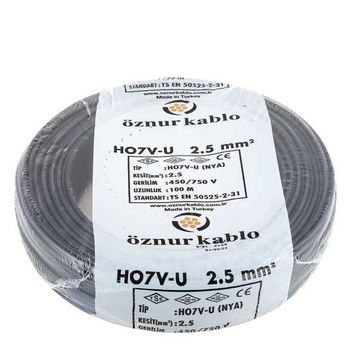 Öznur 2.5 mm Siyah NYA Kablo