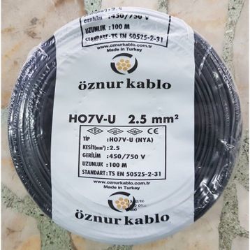 Öznur 2.5 mm Siyah NYA Kablo