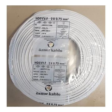 Öznur 2x0.75 mm 50 mt Beyaz TTR Kablo