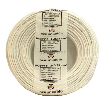 Öznur 2x0.75 mm Ttr 100 m Beyaz Kablo