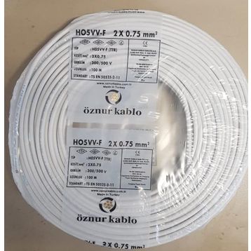 Öznur 2x0.75 mm Ttr 100 m Beyaz Kablo