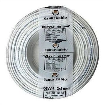 Öznur 2x1 mm Beyaz TTR Kablo