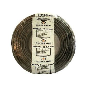 Öznur 3 x 1.5 mm 2 mt Siyah Tam Bakır Ttr Kablo