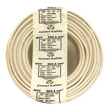 Öznur 3x2.5 mm Ttr 100 m Beyaz Kablo