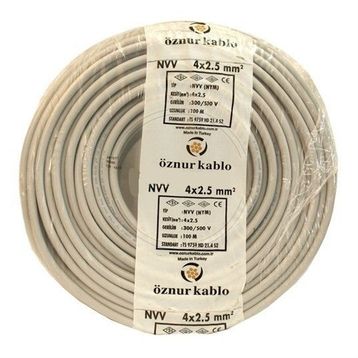 Öznur 4x2,5 mm Antigron 15 m Tam Bakır Nym Kablo