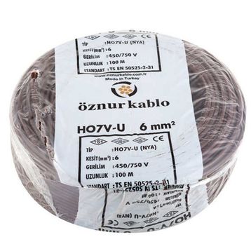 Öznur 6 mm 100 mt Siyah NYA Kablo