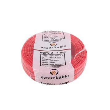 Öznur H07V-K Kırmızı 4 mm² NYAF 100 m Kablo