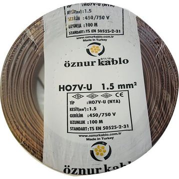 Öznur Nya 1.5 mm 20m Kahverengi Tam Bakır Kablo