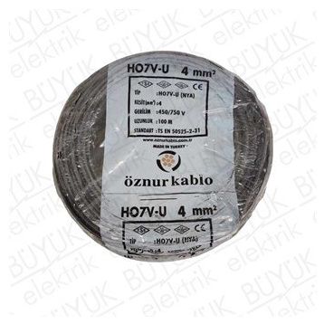 Öznur Nya Siyah 4 mm Kablo