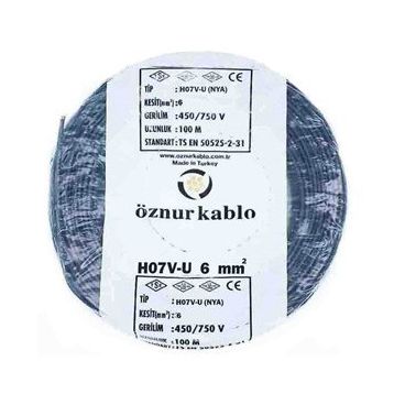 Öznur Nya Siyah 6 mm Kablo