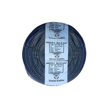 Öznur Ttr 2x1.5 mm 25 m Siyah Kablo