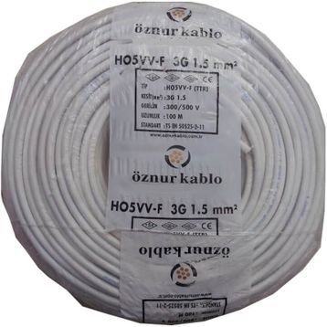 Öznur Ttr 3x1.5 mm 50 m Beyaz Kablo