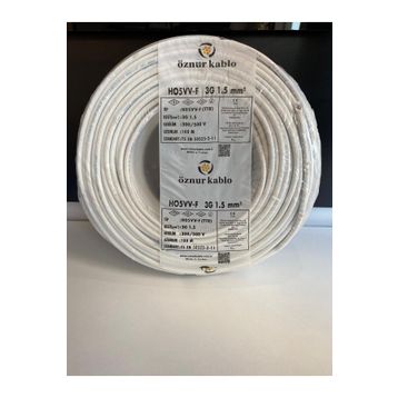 Öznur Ttr 3x1.5 mm 50 m Beyaz Kablo