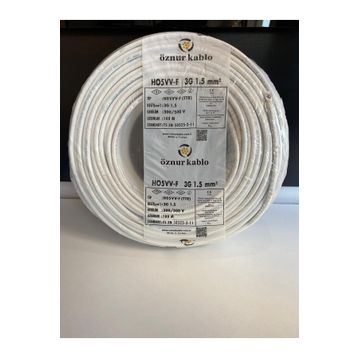 Öznur Ttr 3x1.5 mm 50 m Beyaz Kablo