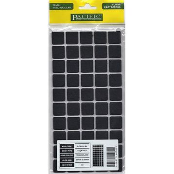 Pacific 20x20 mm Siyah Yapışkanlı Keçe