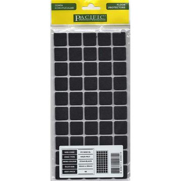 Pacific 20x20 mm Siyah Yapışkanlı Keçe