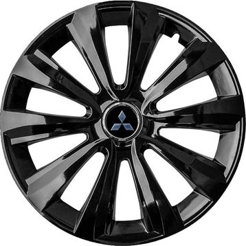 PackGar Mitsubishi 16 inç Amblemli Piano Black 4 Adet 1 Takım 214 Jant Kapağı