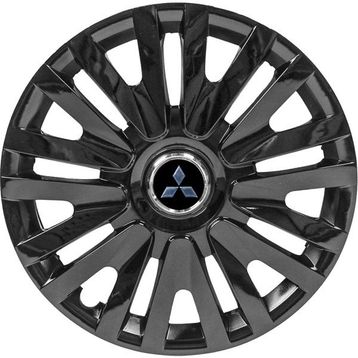 PackGar Mitsubishi Attrage 14 inç Amblemli Piano Black 4 Adet 1 Takım 208 Jant Kapağı
