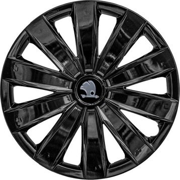 PackGar Skoda 16 inç Amblemli Piano Black 4'lü Takım 213 Jant Kapağı