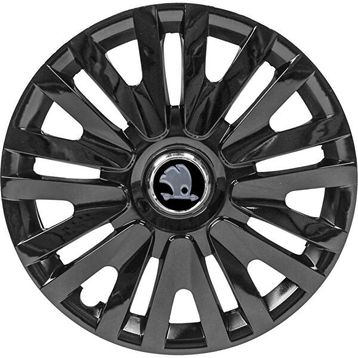 PackGar Skoda Felicia 14 inç Amblemli Piano Black 4 Adet 1 Takım 208 Jant Kapağı