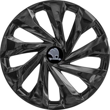 PackGar Skoda Oktavia 14 inç Amblemli Piano Black 4 Adet 1 Takım 216 Jant Kapağı