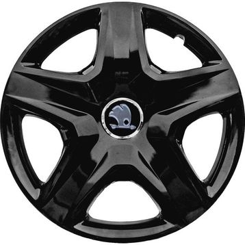 PackGar Skoda Rapid 14 inç Amblemli Piano Black 4'lü Set 201 Jant Kapağı