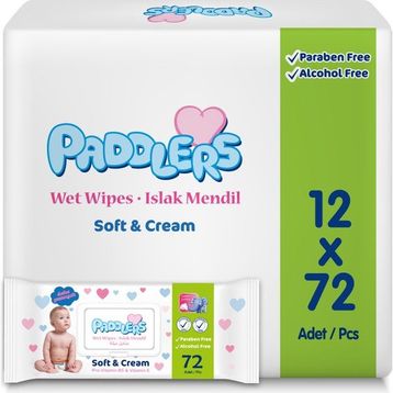 Paddlers 72x12'li Bebek Islak Mendil 864 Yaprak