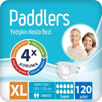 Paddlers Bantlı X-Large 120 Adet Yetişkin Hasta Bezi